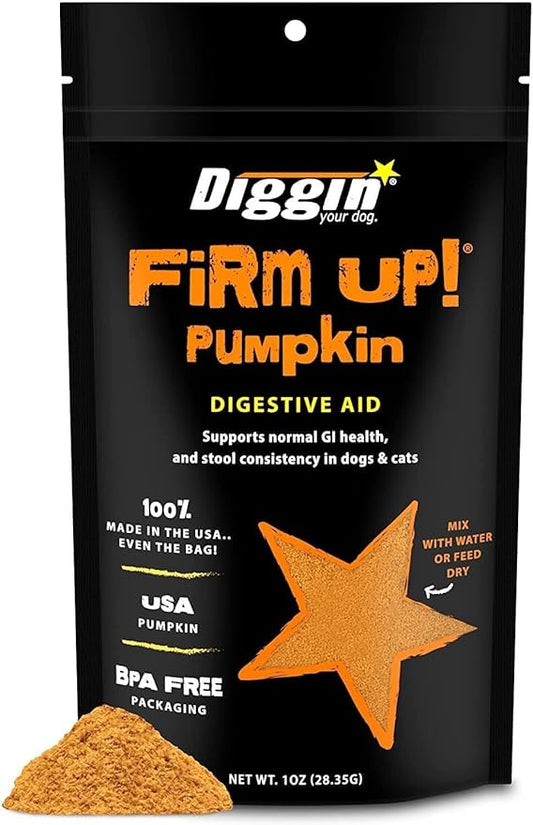 Diggin’ Your Dog, Firm Up Original Pumpkin Super Dog & Cat Supplement, 1 Ounce