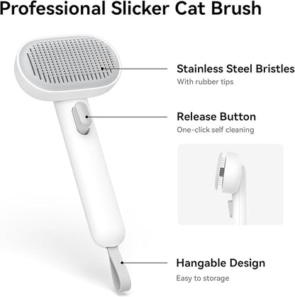 Aumuca Cat Brush for Shedding, Cat Brushes for Indoor Cats, Cat Brush for Long or Short Haired Cats, Cat Grooming Brush Cat Comb for Kitten Rabbit Massage Removes Loose Fur