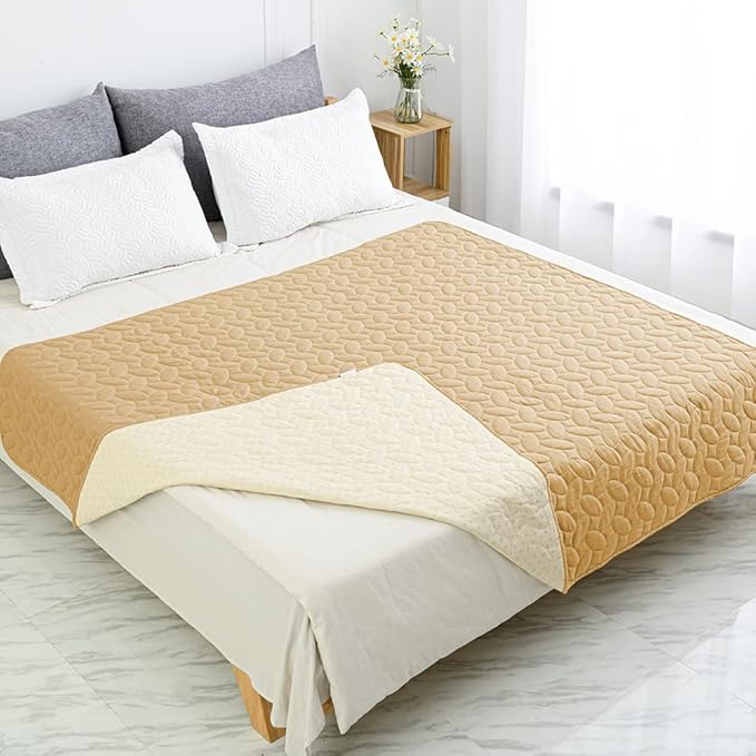 Ameritex Waterproof Pet Bed Cover Anti-Slip Dog Bed Blanket for Sofa and Furniture Waterproof New Pattern Design (Sand, 30x80 Inch (Pack of 1))