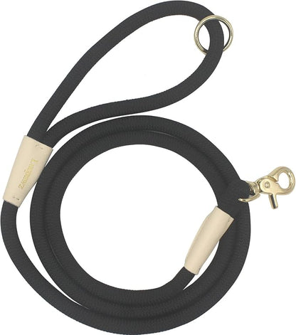 Lobster Snap Pet Leash 5FT, Special Strong Nylon Rope Dog Leash, Solid Color Rope Dog Lead for All Breeds (Black, 5ft*10mm)