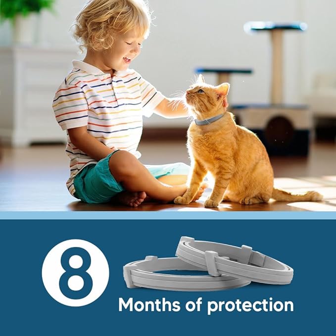 UDyoude Flea Collar for Cats, Cat Flea and Tick Collar, Cat Flea Collars, Kitten Tick Collars, Adjustable 8 Months Protection (Pack of 2)