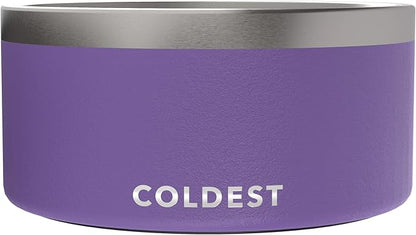 Coldest Dog Bowl - Anti Rust Metal, Non Slip, 3 Layers Insulated Stainless Steel Dog Bowls - Spill Proof & Heavy Duty - Water Bowl for Dogs, Cats & Pets, Dish Washer Safe (200 oz, Galaxy Purple)