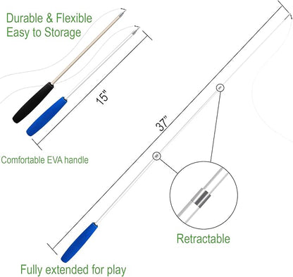 EcoCity Cat Toys - No Chemical Dyeing Cat Feather Toys for Indoor Cats - Include Cat Wand and Natural Feather Refills