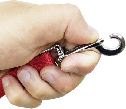 Nylon Training Dog Leash for Small Medium Large Dogs, 15ft 20ft 30ft 50ft Long Leash Dog/Puppy Lead for Obedience Recall Training, Camping (1" x 50ft, Red)