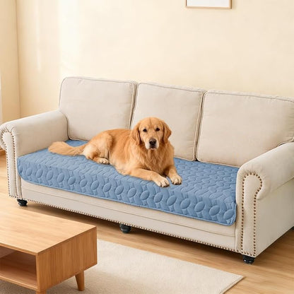 Ameritex Waterproof Pet Bed Cover Anti-Slip Dog Bed Blanket for Sofa and Furniture Waterproof New Pattern Design (Lightblue, 30x53 Inch (Pack of 1))