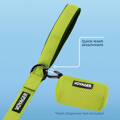Best Pet Supplies Voyager Reflective Dog Leash or Collar with Neoprene Handle, for Small, Medium, and Large Breed Puppies, Cute and Heavy Duty for Walking, Running and Training - Lime Green (Leash), S