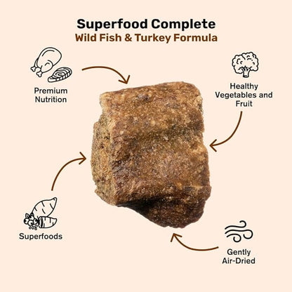BADLANDS RANCH by Katherine Heigl – Superfood Complete Air-Dried Fish & Turkey Dog Food – High Protein with Superfoods for Daily Wellness & Consistent Nutrition – 24 oz (Pack of 4)
