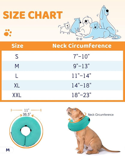 Supet Inflatable Dog Cone Collar for After Surgery Donut, Soft Dog Cones for Small Medium Large Dogs Pets, E Collar Pet Neck Donut Collar Alternative After Surgery