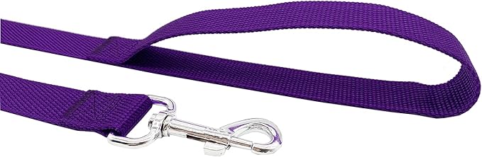 Nylon Dog Training Leash, Traction Rope, 4Ft /5 Foot /6 Feet Long, 5/8 inch 3/4 Inch 1 Inch Wide, for Small and Medium Dogs (Purple, 1'' x 15 FT)