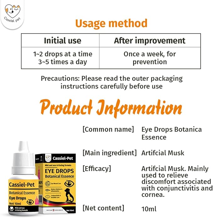 Eye Drops for Eye Infection Treatment, Soothe Infection Allergy, Relieve Dry Eyes & Red Eye，Eye Cleaner and Tear Stain Remover for Dogs and Cats | 10 ml 0.33 FL OZ (1 Bottle)