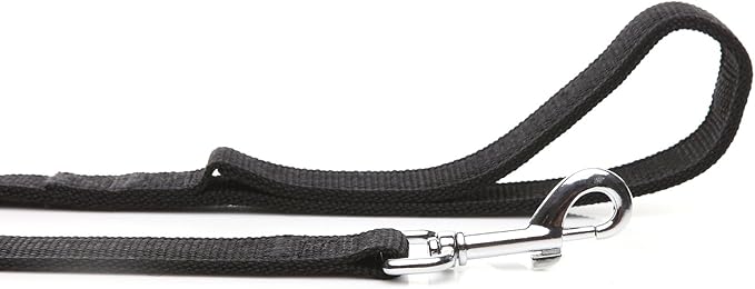 Strong Nylon Dog Leash with 2-Layer, 4 FT/ 6 Feet Long, 1 Inch Wide for Medium Large Dogs (1'' x 5 FT, Black)