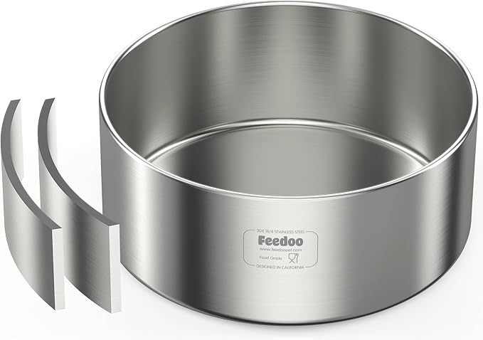 Feedoo 2L Double Layers 304 Stainless Steel Dog Bowl - Insulated & Durable | Non-Slip Base | Easy to Clean | BPA-Free Safe Dog Food and Water Bowl