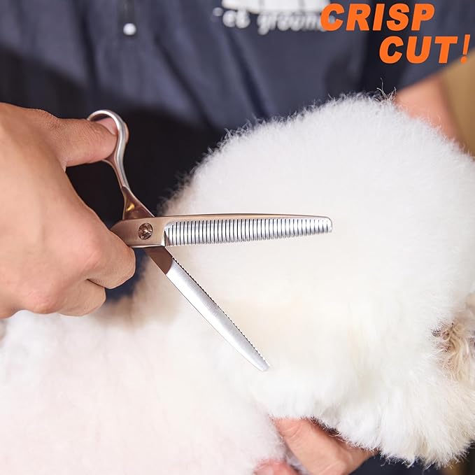 High-end Professional Dog Grooming Thinning Scissors Teeth Cutting Blending Shears Pet Texturizing Shears 7 Inch Extremely Very Sharp Stainless Steel Alloy For Cat Other Animals Groomer