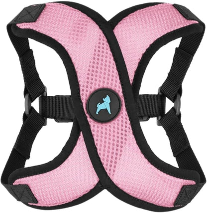 Gooby Comfort X Step in Lite Dog Harness - Choke Free, Escape Free with Light Breathable Mesh - Step in Dog Harness for Small Dogs Only - Quick Release Buckle, Metal D-Rings - Pink, Small