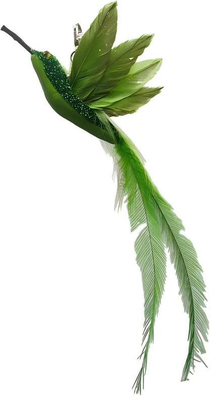 CUTIE PAW PAL Deluxe Bird Replacement Heads for Cat Toys - Set of 5 - Realistic Feather Designs Including Blue Floral, Two-Tone, Traditional, Black & White, Green Hummingbird - Easy Clip-On