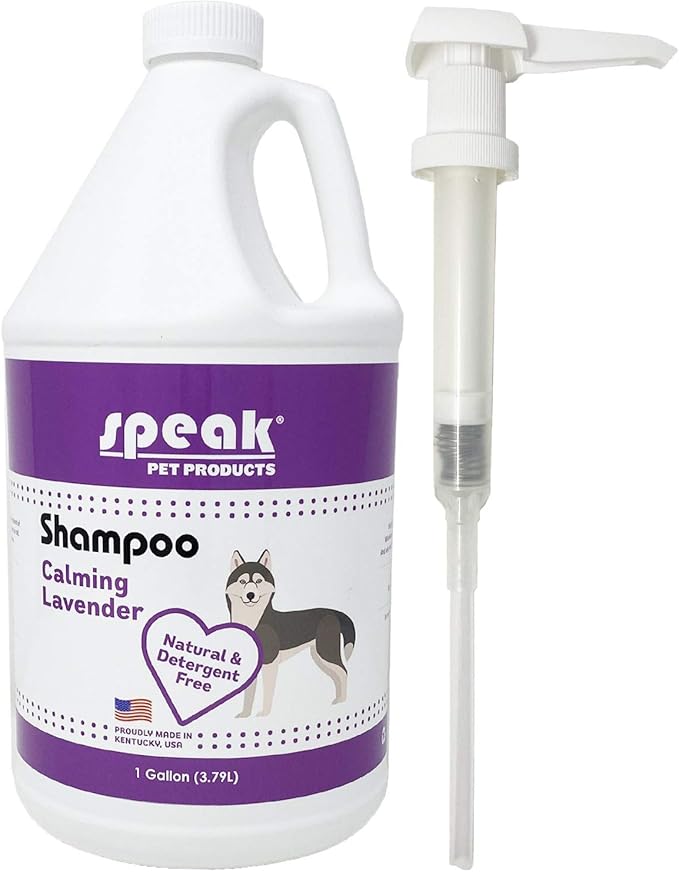 Speak Pet Products Natural Dog Shampoo with Pump, Calming Lavender, 1 Gallon