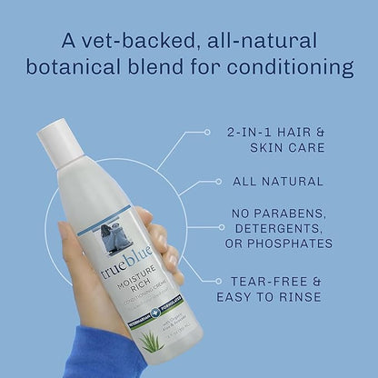 Trueblue Aloe & Avocado Moisture-Rich Conditioning Dog Crème – Conditioner Cream for Dogs, Puppies - Deodorizing, Moisturizing, Tearless – Toxin Free, Natural Botanical Blend – 12 Fl. Oz.