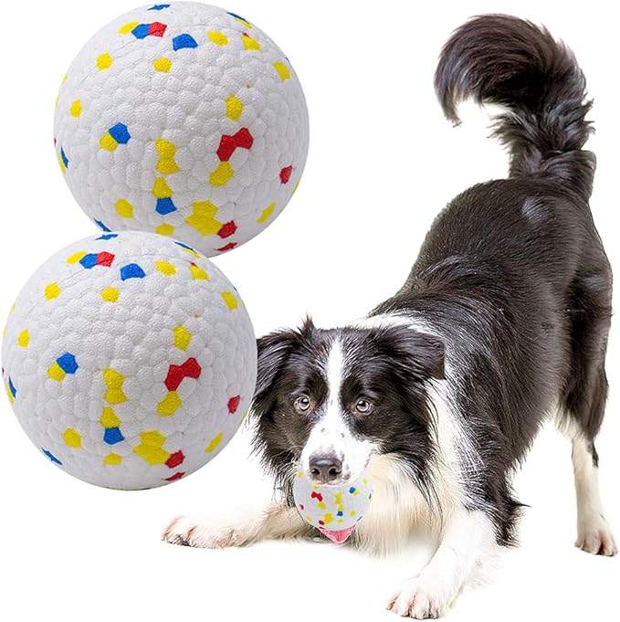 LIEVUIKEN Dog Balls Toys for Aggressive Chewers, Indestructible Durable Bouncy Floating Balls for Dogs to Fetch, Durable Solid Rubber Ball for Training Dog(2 PCS)