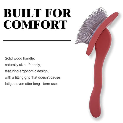 Big slicker brush for large dogs - Dog Brush for Shedding & Long Hair Cats Tool: Thick Coat Daily Care Painless Mat Remover Trusted by Pet Owners" (red)