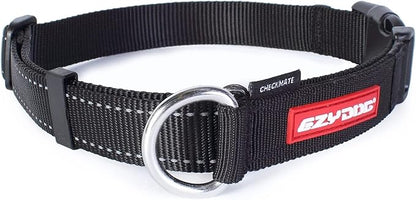 EzyDog Checkmate Martingale Collar for Dogs – Premium Nylon Training Dog Collar for Easy Control with no Choking (Medium, Black)
