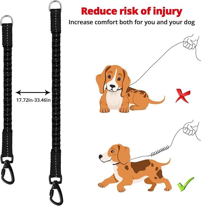Long Dog Leash 30 FT: Heavy Duty Rope Leashes for Dogs Training with Swivel Lockable Hook Reflective Threads Bungee and Padded Handle - Dog Lead for Large Small Medium Dogs Outside Walking Hiking Pink