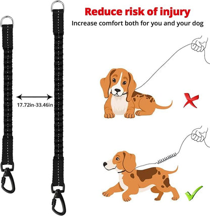Long Dog Leash 30 FT: Heavy Duty Rope Leashes for Dogs Training with Swivel Lockable Hook Reflective Threads Bungee and Padded Handle - Dog Lead for Large Small Medium Dogs Outside Walking Hiking Pink