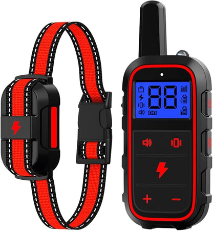 DogStop Dog Training Collar Electric Dog Collar with 4 Training Modes and Rechargeable Remote Waterproof Range 3300Ft for Small Medium Large Dogs(Red)