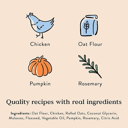 Bocce's Bakery Oven Baked Chicken Recipe Treats for Dogs, Wheat-Free Everyday Dog Treats, Made with Real Ingredients, Baked in The USA, All-Natural Soft & Chewy Cookies, Chicken, 6 oz