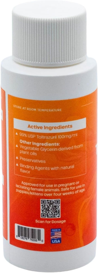 ToltraMax Toltrazuril 10.0% for Horses, Dogs, Cats, 60mL/2 Ounce, for Non-Food Chain Animals, Peanut Butter