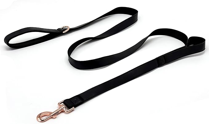 Dog Leash 6ft Long,Traffic Padded Two Handle,Heavy Duty,Double Handles Lead for Control Safety Training,Leashes for Large Dogs or Medium Dogs,Dual Handles Leads (Black, 25MM*6FT)
