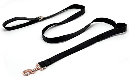 Dog Leash 6ft Long,Traffic Padded Two Handle,Heavy Duty,Double Handles Lead for Control Safety Training,Leashes for Large Dogs or Medium Dogs,Dual Handles Leads (Black, 25MM*6FT)