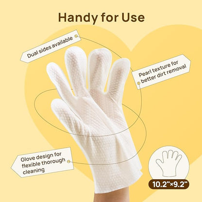 HICC PET Cleaning Deodorizing Glove Wipes for Dogs & Cats, Vet Recommended Hypoallergenic Hydrating & Nourish Fur Pet Grooming Glove Wipes, Pet Bathing Wipes for Horse Coat Care,20pcs Verbena Scent