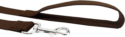 Nylon Dog Training Leash, Traction Rope, 4/5/6 Feet Long, 3/4 Inch 1 Inch Wide, for Small and Medium Dogs (1'' x 4 FT, Brown)