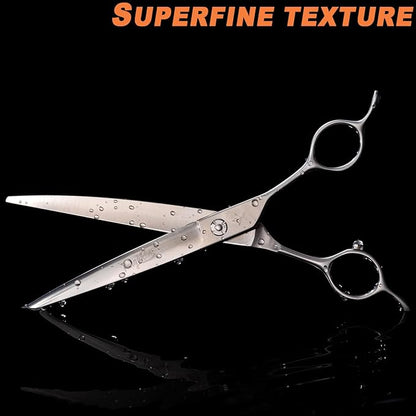 High-end Professional Dog Grooming Curved Scissors Pet Curved Shears 7.5 Inches Extremely Very Sharp Made Of Stainless Steel Alloy By Hand For Dog Cat Groomer