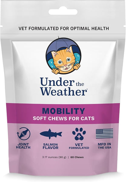 undertheweatherpet Mobility Chews for Cats | Helps in Preventing Joint Issues | for Aging Cats Becoming Less Active | 60 Star Shaped Soft Chews