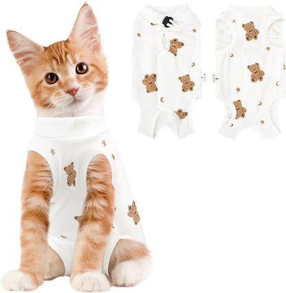 Coppthinktu Cat Recovery Suit Female, Breathable Cat Onesie After Surgery Female for Abdominal Wounds or Skin Diseases, Surgery Recovery Suit Kitten Surgical Onesie After Spay Wear Anti Licking