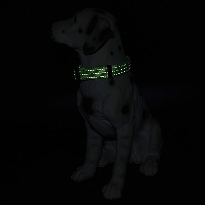 Mile High Life Dog Collar | Nylon Reflective Dog Collars | Light Weight Puppy Collars | Lime Green Dog Collars for Small Dogs (Solid Lime Green, X-Small)