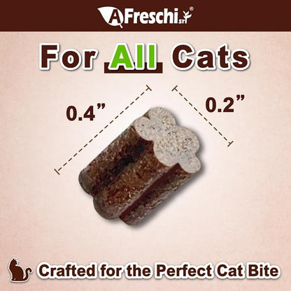 A Freschi srl Healthy Cats Treats, Snacks for Indoor Cats, Omega 3 for Skin and Coat, Training Treats with High Protein, All Natural, Grain Free, Chicken & Mackerel, Star Shape, 6 oz