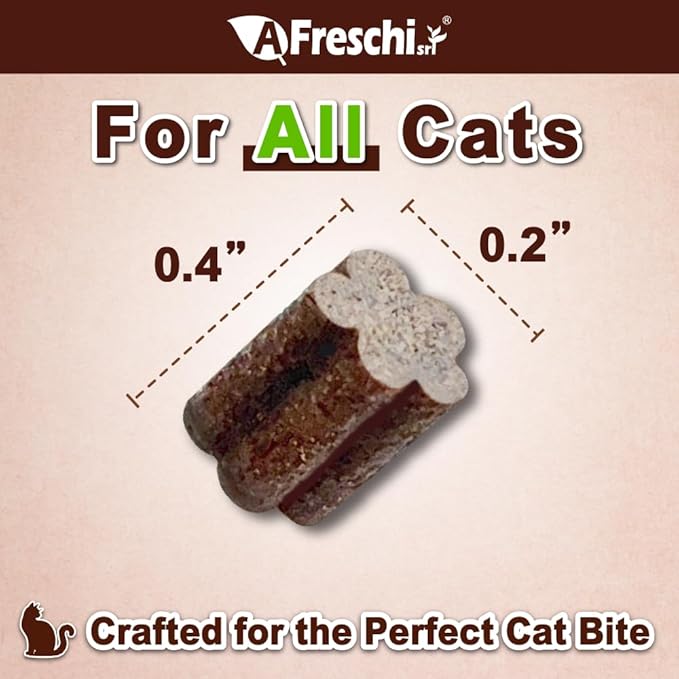 A Freschi srl Healthy Cats Treats, Snacks for Indoor Cats, Omega 3 for Skin and Coat, Training Treats with High Protein, All Natural, Grain Free, Buffalo & Chicken & Fish, Star Shape, 6 oz