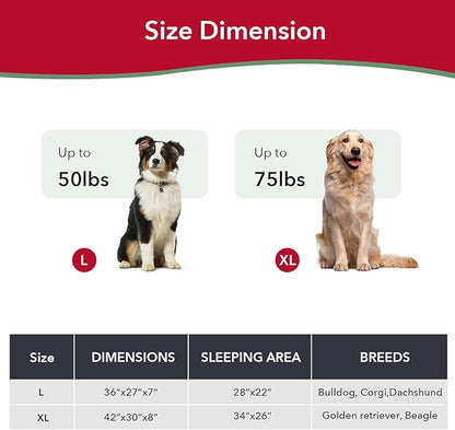 XL Christmas Dog Bed for Extra Large Dogs-Waterproof Large Dog Cat Bed with Sides,Foam Big Pet Couch Sofa Beds with Washable Removable Cover，Comfort Orthopedic Pet Beds with Non-Slip Bottom