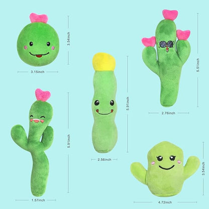 Otunrues Catnip Cat Toys Cactus Crinkly Sound 5 Pack Interactive Chew Kitten Cat Toys for Indoor Cats Exercise Cat nip Toy to Stimulate Play & Reduce Boredom