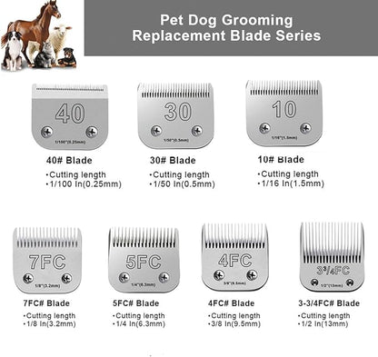2PCS 10 Blades Dog Grooming Blades Compatible with Andis Dog Clippers,Dog Clipper Blades Compatible with Oster A5,Wahl km10 Dog Clippers for Animal Dog Cat Horse,Stainless-Steel Blade Sharp