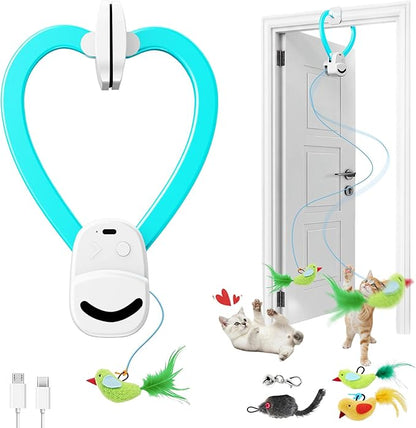 CATPICK Interactive Cat Toys for Indoor Cats Automatic Electric Flying Bird Feather Mouse Toy - Best Kitten & Adult Cat Enrichment Mouse cat Toy Hanging Electric Kitty Toys for Bored Cats