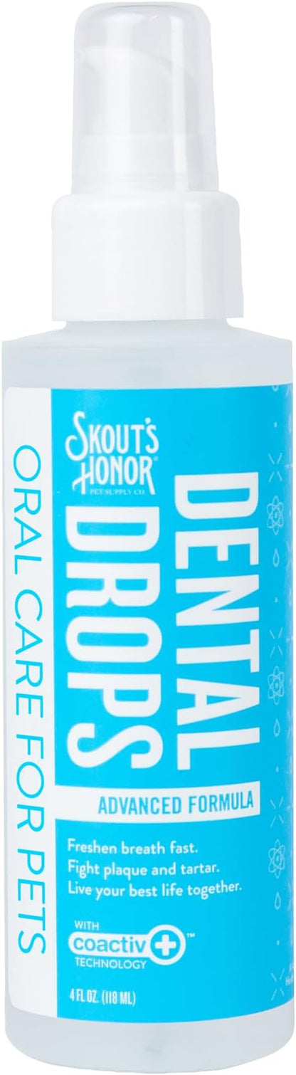 SKOUT'S HONOR Fresher Breath Advanced Dental Drops - Fights Plaque and Tartar, Freshens Breath Fast, No Brushing Required, 4oz