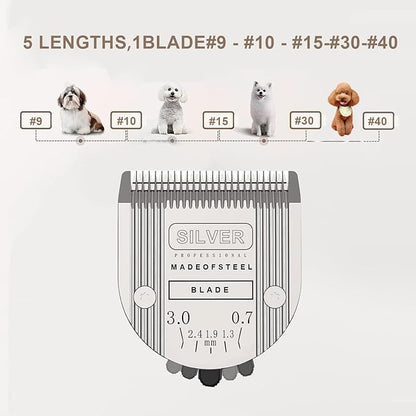5 in 1 Replacement Blades Compatible with Wahl Bravura .Chromado，Creativa，Figura Dog Clippers for Dogs Grooming-(3PC)