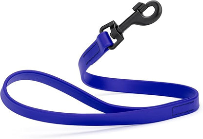 Dogline Biothane Waterproof Dog Leash Strong Coated Nylon Webbing with Black Hardware Odor-Proof Easy to Clean High Performance for Small or Large Dogs Made in USA 2 ft Lead, Blueberry Royal