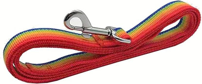 TAIAN 4FT/5FT/6FT Strong Dog Leash, Nylon Dog Leashes for Small Medium Large Dogs (5/8 in x 5 ft, Rainbow)