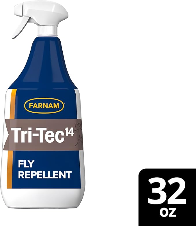 Farnam Tri-Tec 14 Horse Fly Spray, Kills, Repels, Protects, 32 Ounces