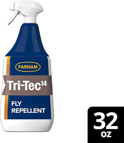 Farnam Tri-Tec 14 Horse Fly Spray, Kills, Repels, Protects, 32 Ounces