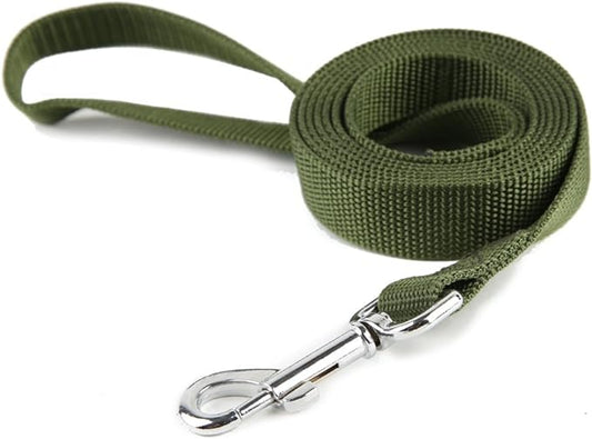 Nylon Dog Training Leash, Traction Rope, 4Ft /5 Foot /6 Feet Long, 5/8 inch 3/4 Inch 1 Inch Wide, for Small and Medium Dogs (1'' x 7 FT, Green)